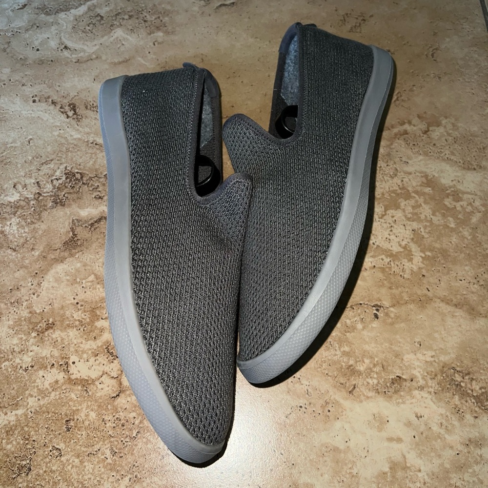 Mens Allbirds TL Tree Loungers Grey knit slip on shoes